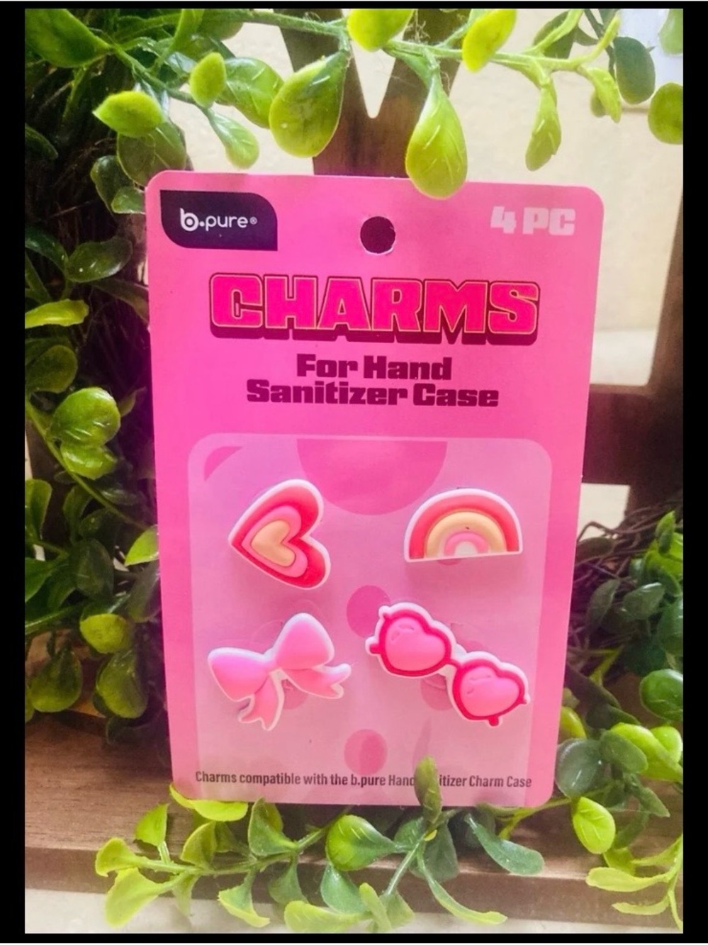 Pink Charm Pack for Hand Sanitizer Case - 4 Pieces